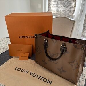 Beautiful OnTheGo Louis Vuitton Brown Monogram Tote with Box and Dustbag